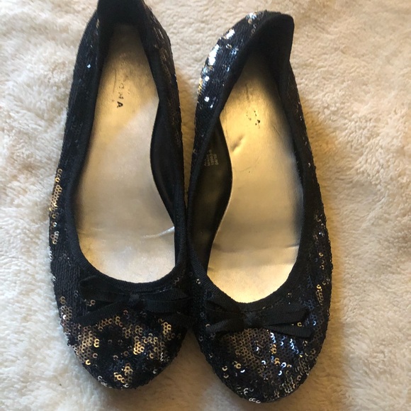 Black and silver sequined ballet flats 8.5 Nice! - Picture 6 of 8